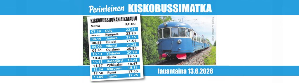 Perinteinen kiskobussi 13.06.2016 Iisalmeen