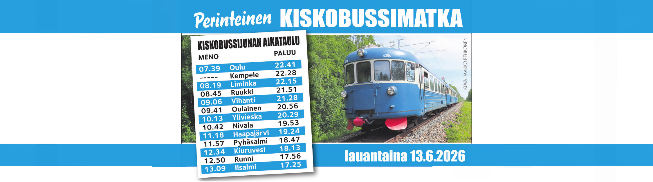 Perinteinen kiskobussi 13.06.2016 Iisalmeen
